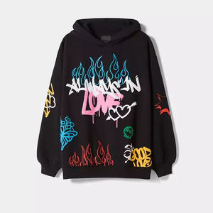 Sudadera con capucha oversize de invierno con logo personalizado, forro polar estampado, ecológica, para mujer, con bordado de insignia, cremallera completa, estilo urbano. - Product Image 5