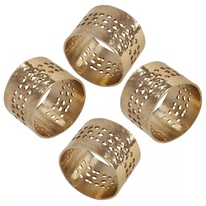 Anillo de Servilleta Moderno de Metal Dorado con Diseño Circular Perforado para Decoración de Mesa de Comedor en Bodas y Fiestas - Product Image 3