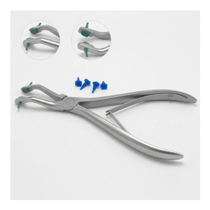 Pince de retrait de couronnes dentaires 6 pouces en acier inoxydable, forceps de dépose de couronnes et bridges temporaires avec embouts en caoutchouc de silicone OEM - Product Image 2