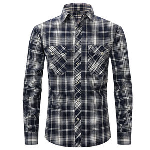 Chemise en flanelle pour homme, manches longues, imprimé personnalisé, coton, plusieurs couleurs, respirante, chemise décontractée pour homme, utilisation de marque privée - Product Image 4