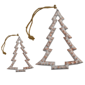 Décoration de Noël suspendue en métal de style antique, finition peinte, en aluminium, pour la maison, décorations multicolores - Product Image 1