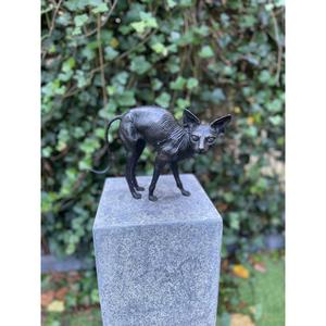 Statue de chat sphynx moderne en aluminium, figurine décorative pour intérieur et extérieur, finition bronze, sculpture de chat vintage, décoration de jardin - Product Image 6