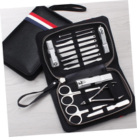 Juego de Cortaúñas Profesional, Duradero y Lujoso de Acero Inoxidable, Lima de Uñas para Manicura y Pedicura, Estuche de PU, Cuidado Personal, 5 en 1