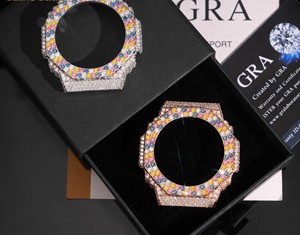 Custom GA2100 Style Iced Out <b>Watch</b> Stainless Steel Metal <b>Case</b> Luxury Mod GA2100 Compatible Custom Mod <b>Watch</b> - Product Image 6
