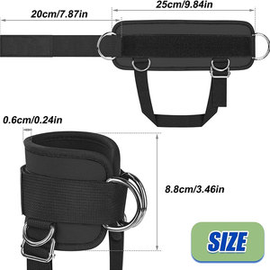 Neoprene Ankle <b>Strap</b> with 5D Ring Design Strong <b>Velcro</b> Adjustable Metal Button for Boxing Training Comfortable Fit All Seasons - Product Image 3