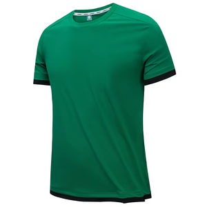 Camiseta Deportiva de Secado Rápido para Hombre con Logotipo Personalizado, Color Gris Claro, con Ribete en Contraste Negro para Gimnasio y Uso Casual - Product Image 4