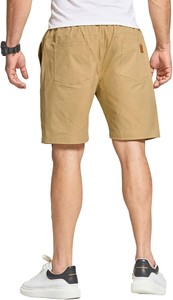 Casual Breathable Windproof Quick Dry <b>Elastic</b> Waist <b>Lace</b> Knee Length High Street Style Men's Board Shorts - Product Image 3