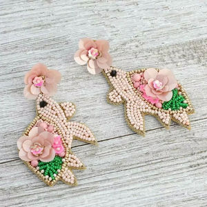 2026 Trending Embraided Seed Beaded Hoop Earring <b>Light</b> Handmade <b>Butterfly</b> Beadwork Dangle For Wedding Festive Jewelry Accessory - Product Image 4