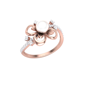 แหวนมุกผีเสื้อสีโรสโกลด์ที่สวยงาม โรแมนติก เครื่องประดับเจ้าสาว ของขวัญวันครบรอบ - Product Image 2