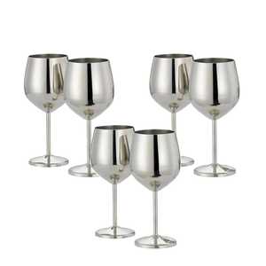 Copa de Vino Premium de Acero Inoxidable Metálico, Dorada, Plateada, Oro Rosa, Desechable, Irrompible, para Brindis y Cócteles - Product Image 4