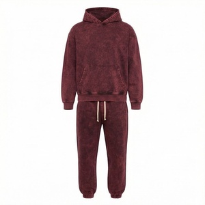 Men's Custom 400 GSM Printed Sweatsuit Acid Wash Baggy <b>Joggers</b> Hoodie <b>Set</b> <b>Plus</b> <b>Size</b> Breathable Winter Customized Color - Product Image 1