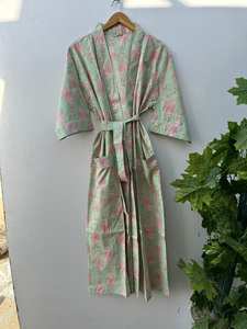 ชุดคลุมกิโมโนผ้าฝ้ายลายพิมพ์นก สไตล์โบฮีเมียน ชุดลำลองสำหรับเพื่อนเจ้าสาว - Product Image 5