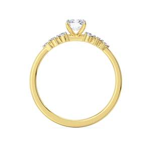 Bague en argent avec moissanite taille radiant, plaquée or, sertie de plusieurs pierres latérales et bande élégante pour femme - Product Image 3