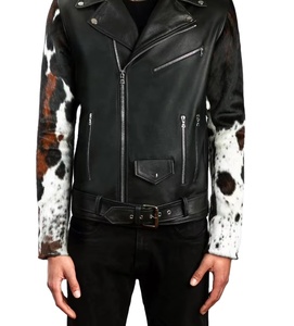 Veste en cuir de vachette véritable Veste en cuir de vachette de qualité supérieure en cuir de vachette respirant fait à la main Veste d'hiver personnalisée en cuir de vachette cheveux naturels - Product Image 1