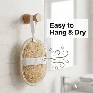 Éponge exfoliante naturelle en loofah avec sangle de maintien, écologique, non tissée, pour logo personnalisé OEM - Product Image 2