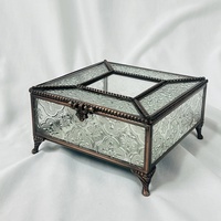 Boîte de rangement moderne de luxe en métal et verre, taille et forme personnalisées, capacité 1-3L pour cosmétiques et bijoux - A.K. (Vente en gros 2026)