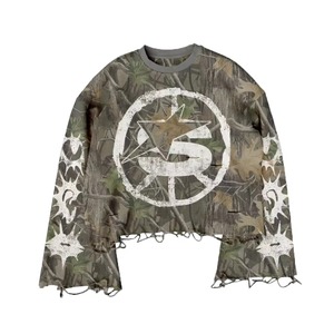 Camiseta de Manga Corta Personalizada con Efecto Desgastado, 100% Algodón, Tejido Grueso y Transpirable, Estilo Urbano, Corte Cuadrado, Lavado Ácido, Tejido Waffle - Product Image 3