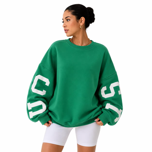 Unisex Varsity Sweatshirts Customizable Crewneck Premium Solid Color 100% DTG Print Cotton Pullover Women's Hoodies USA Custom - Product Image 3