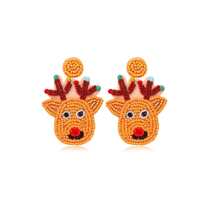 Meilleures boucles d'oreilles en forme de cœur perlées, style bohème, fantaisie, bijoux de fête pour femmes, boucles d'oreilles clous en résine acrylique, motif vert, rouge, bleu - Product Image 5