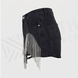 Shorts en jean déchirés taille basse pour femme, grande taille, décontractés, couleur personnalisée, coupe ajustée - Product Image 3