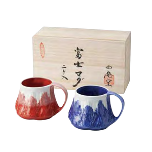 Montagnes japonaises Mug à café en porcelaine Fuji Ichiyama, fait main, design Japandi, compatible lave-vaisselle et micro-ondes, couleur dégradée, boîte en bois - Product Image 3