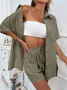 Women's Solid Pattern Cotton Fleece Hip Hop Style Crop <b>Top</b> Hoodie Shorts and Jogger Set Two-Piece Pants Outfit 2026 - Product Image 3