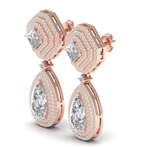 REYES Pendientes Colgantes de Plata de Ley 925 con Moissanita Certificada GRA, Joyería Fina para Regalo de Boda para Mujer - Product Image 3