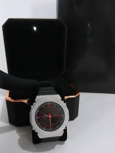 Montre Hip Hop de Luxe GM2100 en Acier Inoxydable et Caoutchouc avec Lunette et Boîtier Sertis de Diamants Moissanite VVS, Affichage Numérique pour Enfants, Nouvelle Tendance - Product Image 6