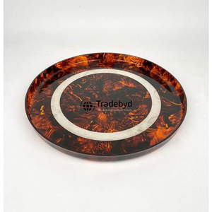 Elegante Bandeja de Servicio Móvil Decorativa de Lujo Hecha a Mano con Diseño Moderno de Cuerno para Mesa de Comedor por Tradebyd - Product Image 1