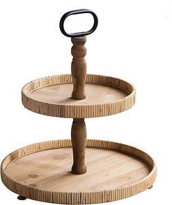 Strong Wooden Two Tier <b>Cake</b> Stand For Dessert Table Display At <b>Wedding</b> Birthday Party Events - Product Image 1