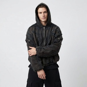 บริการ OEM คุณภาพสูง เสื้อฮู้ดดี้ผู้ชายสำหรับฤดูหนาว ระบายอากาศได้ดี ดีไซน์เท่ห์ ลุคสุดชิค ล้างสีแบบแอซิดวอช - Product Image 1