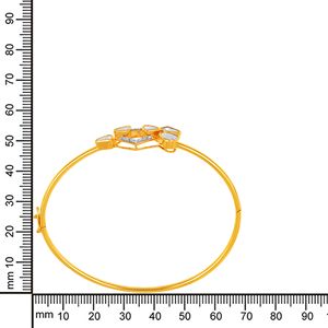 Luxury 18K Gold Plated Geometric Open Hexagon Bangle <b>Bracelet</b> for Women | <b>White</b> CZ Diamond Floral Leaf Cuff <b>Bracelet</b> | Elegant M - Product Image 4