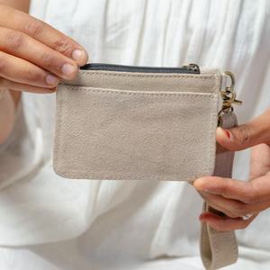 Monedero de mano de cuero genuino directo de fábrica para mujer, Mini llavero con cremallera, billeteras de monedas de longitud corta antirrobo - Product Image 3