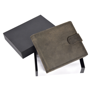 Genuine Leather <b>Trifold</b> <b>Wallet</b> For Men Slim Card Organizer Multiple Slots Coin Pocket Button Closure Compact Cash Holder ID Wind - Product Image 1