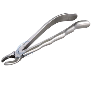 Pinzas de Extracción Dental de Acero Inoxidable con Empuñadura Moleteada, Instrumento Quirúrgico Manual Clase I, Plateado - Product Image 3