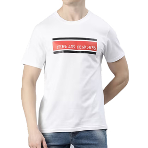 Camiseta de algodón grueso de 400 g/m², estilo urbano, con logo personalizado, cuello redondo, lisa, estampada, con logo personalizado para camisetas de hombre - Product Image 1