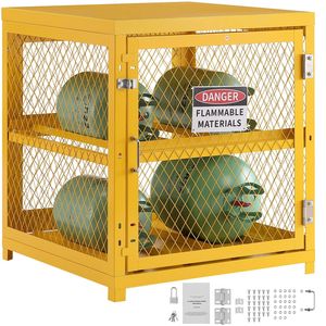 Armadio Orizzontale per Stoccaggio Bombole, Capacità 4 x 33 Libbre, 31.02x30.04x35 Pollici, Gabbia per Bombole di Gas Propano per Magazzini - Product Image 6