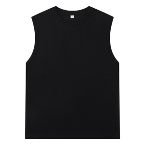 Camisetas sin mangas personalizadas al por mayor para hombre, de poliéster/algodón, cuello redondo, de secado rápido, con estampado por transferencia térmica, personalizables. - Product Image 2