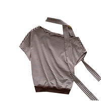 Blusas Casuales de Verano de Manga Corta para Mujer, Camisas a Rayas, Tops Casuales para Mujer, Ropa al por Mayor