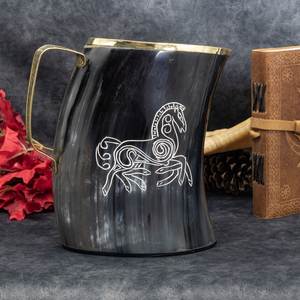 Nueva Jarra de Cuerno de Vaca Auténtica Hecha a Mano, Estilo Vikingo, Jarra para Beber Cerveza/Ale/Mead, Ecológica, Vintage Medieval - Product Image 6