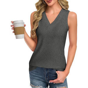 Débardeur côtelé en coton sans manches personnalisé pour femme – Crop top de sport décontracté pour femme – Camisole sexy d'été pour filles - Product Image 5