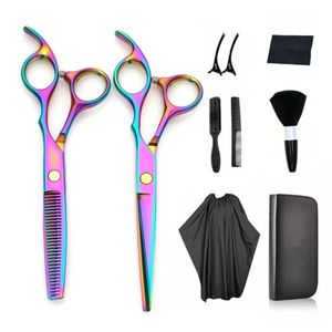 Juego de 10 Tijeras para Cortar Cabello, Kit Profesional de Tijeras para Corte de Cabello para Barbería, Salón y Hogar - Product Image 1