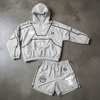 Ensemble de survêtement deux pièces coupe-vent (short et veste) réfléchissant, style streetwear, maternité, motif uni, 100 % coton