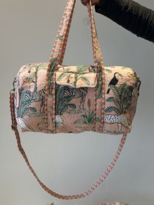 Bolsa de Lona Acolchada Estilo Boho Vintage, Ligera y Ecológica, Personalizable, de Algodón Estampado de Calidad con Cierre, para Mujer, Superventas - Product Image 2