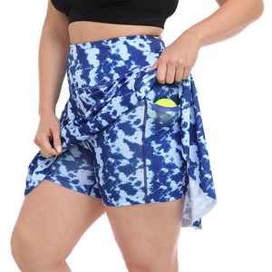 Customized Sublimation Printing Women's <b>Double</b> Layer Tennis Skirts Breathable Quick Dry 4 Way Stretchy Adult's Athletic Skirts - Product Image 1