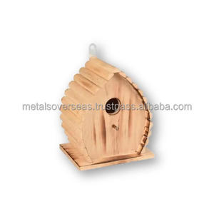 Nichoir décoratif en bois moderne à suspendre au mur, abri rustique pour oiseaux, fait main, pour jardin extérieur, boîte à oiseaux pour la décoration de la maison - Product Image 5