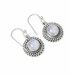 White Rainbow Moonstone 925 Sterling Silver <b>Hook</b> <b>Earrings</b> Handmade Gemstone Dangle <b>Earrings</b> June Birthstone Christmas Gift - Product Image 1
