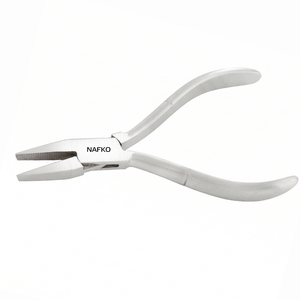 Fournisseur d'équipements optiques, pince plate pour opticien, mâchoires dentelées 140 mm, acier inoxydable, fournitures d'atelier optique, outils de bijouterie - Product Image 1
