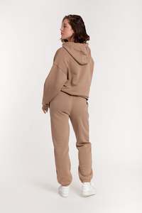 Ensemble de survêtement pour femme en molleton épais avec logo personnalisé OEM, sweat à capuche et pantalon assorti - Product Image 3