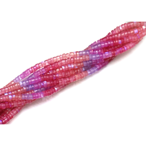 ลูกปัดมูนสโตนหลากสีรุ้งธรรมชาติ รูปทรงยางเรียบเนียน สีชมพูม่วง ลูกปัดมูนสโตนสีรุ้ง ขายส่งเครื่องประดับ - Product Image 5